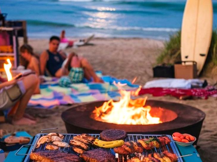 Nighttime Beach Grill Experience